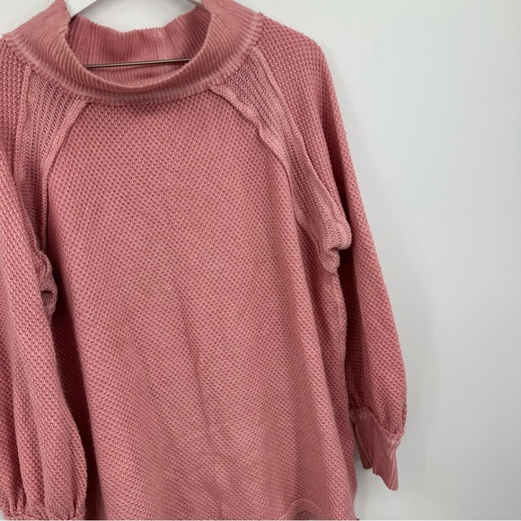 Free People She’s A Keeper Oversized Pink Blouse Tunic Size Extra Small Boho - Picture 3 of 9